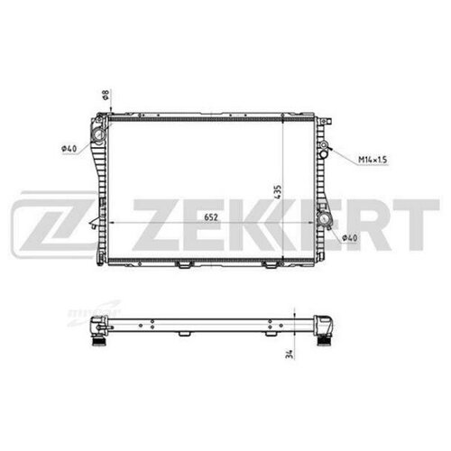 Радиатор Охл. Дв. Bmw 5 (E39) 95- 7 (E38) 94- Zekkertmk-1048