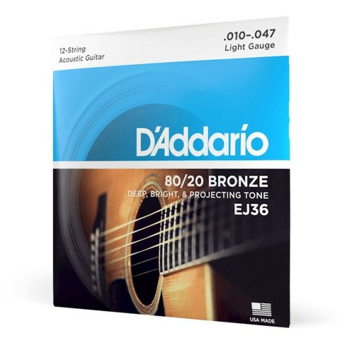 Струны для 12 струнной D'ADDARIO EJ36 акустической гитары
