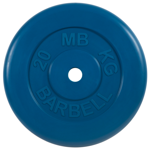 Диск обрезиненный MB Barbell 26 мм. 20 кг. синий Стандарт