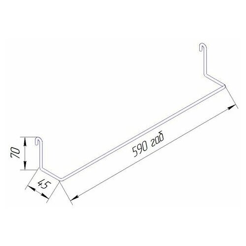 Навеска для пряжи на торговую решетку 590*45*70мм. Упаковка 5