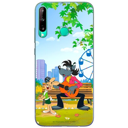 Силиконовый чехол Mcover для Huawei P40 lite E Союзмультфильм Ну, погоди: Песни