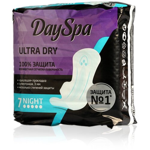 Day Spa прокладки Ultra Dry Night, 6 капель, 7