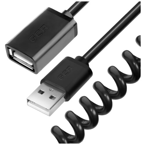 Аксессуар GCR USB 2.0 AM/AF 1m Black GCR-50522