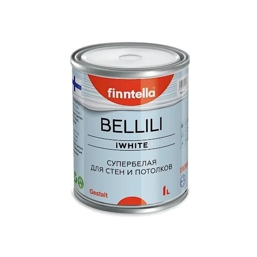 Краска акриловая finntella Bellili глубокоматовая белый 1