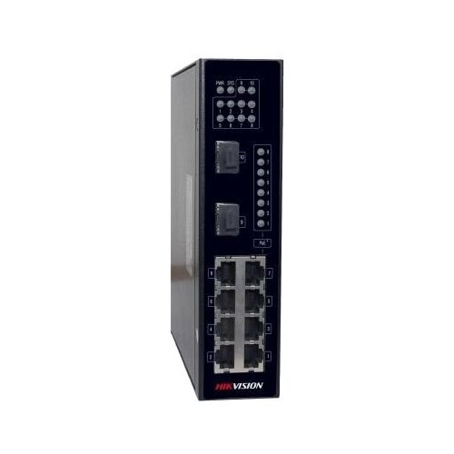 Коммутатор Hikvision DS-3T0310P 8x100Mb 2SFP 8PoE+ 240W неуп