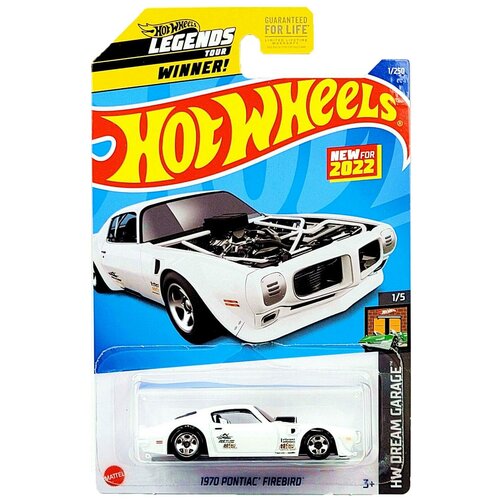 Hot Wheels Базовая машинка 1970 Pontiac Firebird, белая, C49