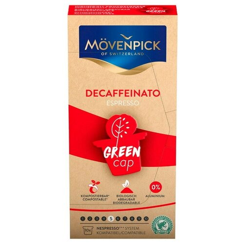 Капсулы для кофемашин Кофе Movenpick Espresso Decaffeinato Green