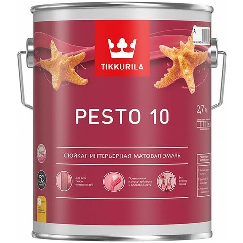 Эмаль алкидная универсальная матовая Tikkurila Pesto 10 / Ти