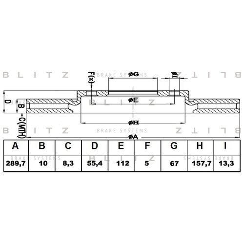 Blitz BLITZ Диск тормозной Blitz BS0433 к-т 2 шт