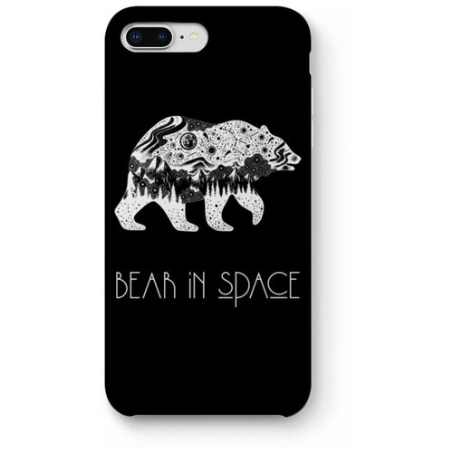 Чехол для iPhone 8 PLUS Bear in space, черный