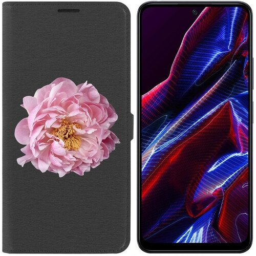 Чехол-книжка Krutoff Eco Book для Xiaomi Poco X5 Розовый пион