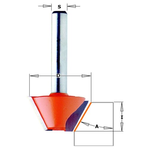 Фреза для снятия фаски D=26,0 I=12,7 S=8,0 L=44,5 CMT