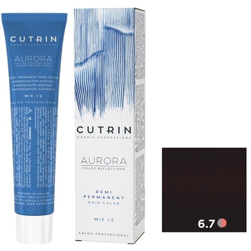 Cutrin AURORA Demi Безаммиачный краситель для волос, 6.7 Темный кофе, 60