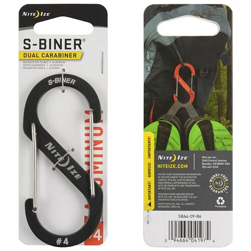 Аксессуары  Яндекс Маркет Карабин NiteIze S-Biner Carabiner, SBA4-09-R6, размер 4, сер