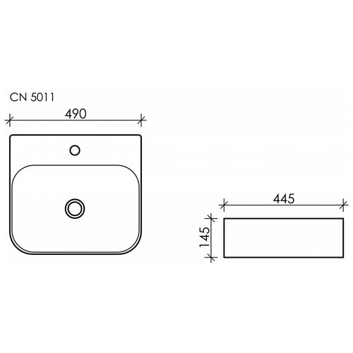 Раковина накладная Ceramica Nova Element CN5011 49x44.5x14.5
