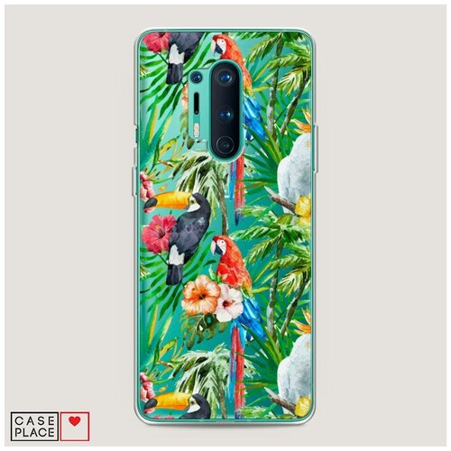 Силиконовый чехол Розовые перья фламинго на OnePlus 8 Pro 