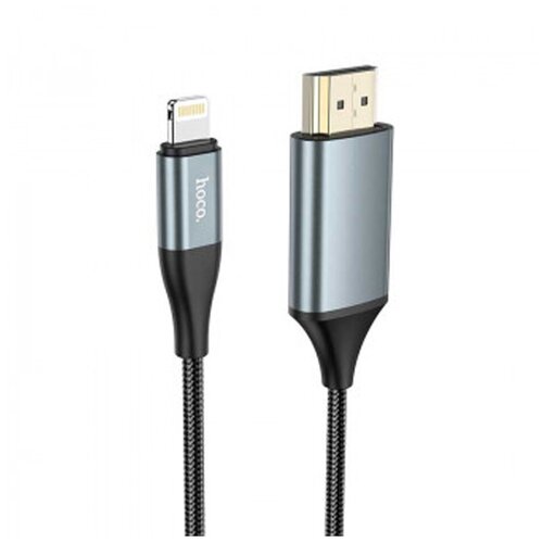 Аксессуар Hoco UA15 Lightning - HDMI 2m Metal Grey