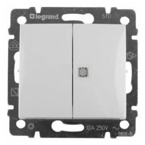 Legrand 774445 Выключатель двухклавишный с индикацией Valena