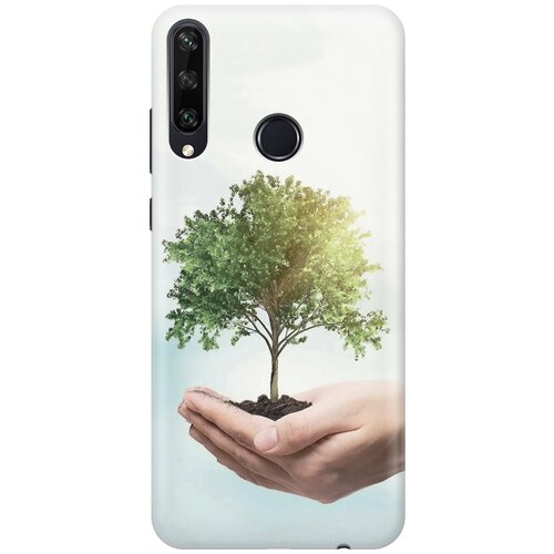 Силиконовый чехол Белые каллы на Huawei Y6P / Хуавей У6Р