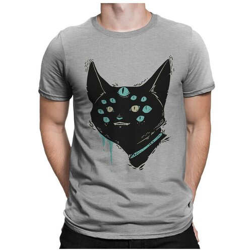 Футболка DreamShirts Демонический Кот Мужская Серая XL