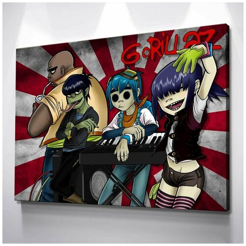Картина Gorillaz 40х60 см. натуральный