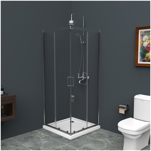 Душевой уголок BelBagno Uno 85x85 профиль хром прозрачное