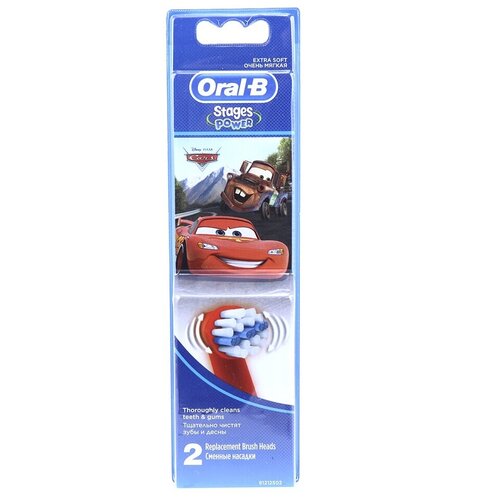 Набор насадок Oral-B Stages Kids Cars для  электрической щетки, красный, 2