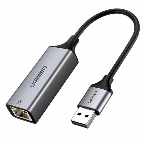 Сетевые адаптеры Переходник UGREEN CM209 (50922) USB-A 3.0 to RJ45 (F), металлический с проводом