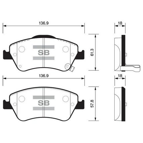 SANGSIN Колодки тормозные TOYOTA AURIS 1.33-2.2 07- (Великобритания)