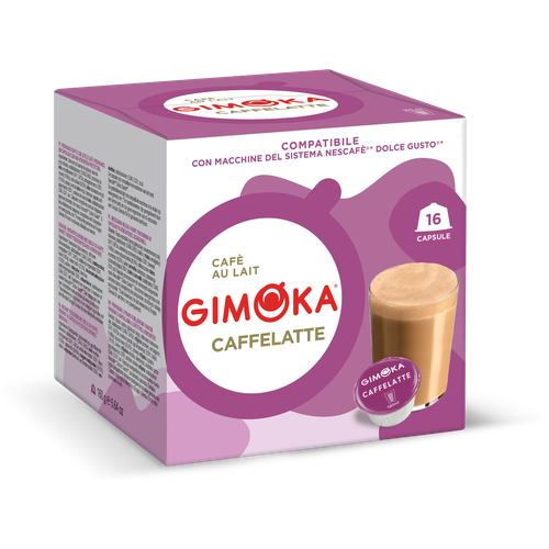 Капсулы для кофемашин Кофе в капсулах Gimoka Caffelatte, молоко, кофе, интенсивность 5, 16 порций, 16 кап. в