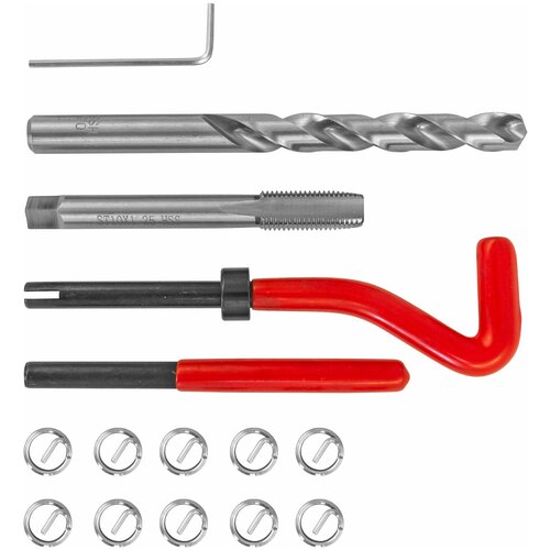 Набор для восстановления резьбы M10x1.25, 15 предметов Thorvik