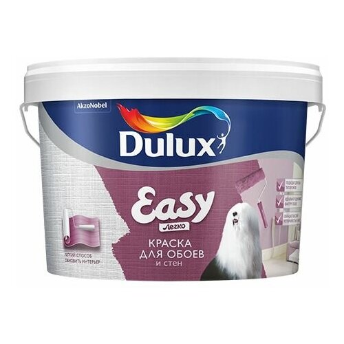 Краска водно-дисперсионная Dulux Easy влагостойкая моющаяся матовая белый 2.5 л