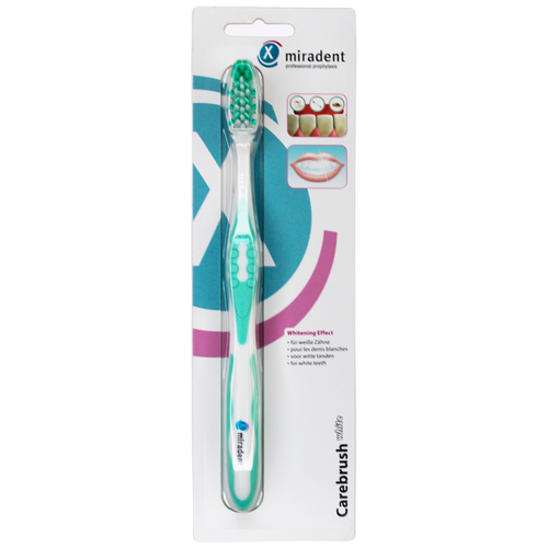 Зубная щетка Miradent Carebrush White medium, Мятная