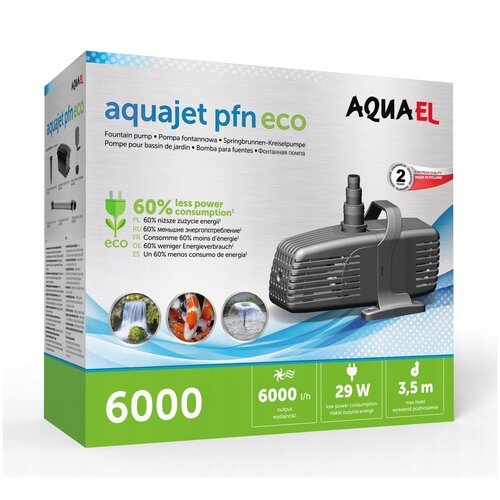 Насос фонтанный AQUAEL AQUAJET PFN ECO 6000 (6000 л/ч, 29 Вт, h = 3.5