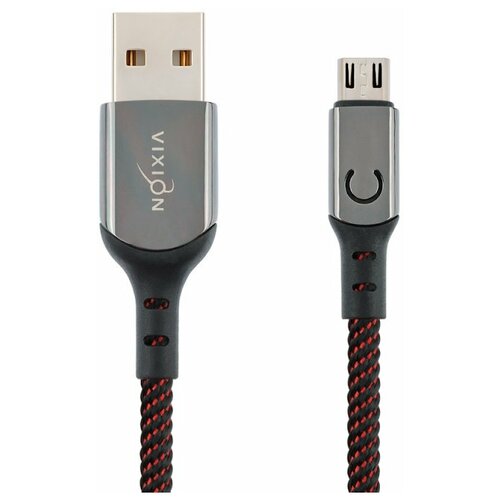 Аксессуар Vixion K9 Ceramic USB - MicroUSB 1m Black-Red GS-0