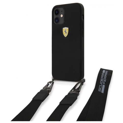 Ferrari для iPhone 12 mini (5.4) чехол On-track Liquid silicone Strap & metal