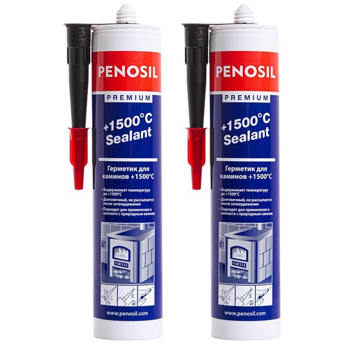 Герметик Penosil Premium 1500°С Sealant для печей и каминов 310 мл, 2 шт,