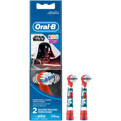 Набор насадок Oral-B Stages Kids Starwars для  электрической щетки, красный, 2