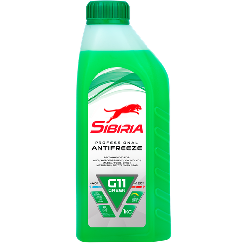 Антифриз SIBIRIA ANTIFREEZE G11 (-40) зеленый 1 кг