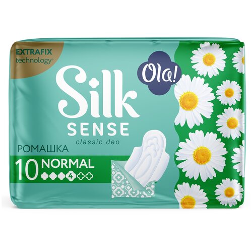 Прокладки и тампоны  Яндекс Маркет Ola! прокладки Silk Sense Classic Wings Singles Normal Ромашка, 4 капли, 10