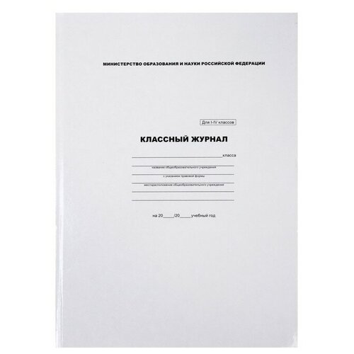 Calligrata Классный журнал для 1-4 классов А4, 88 листов, твёрдая обложка,