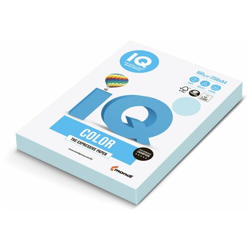 Бумага цветная IQ color, А4, 160 г/м2, 250 л., пастель, голу