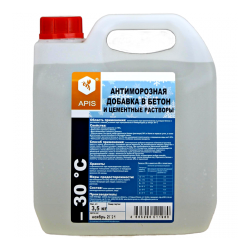 Антиморозная добавка в бетон «APIS -30 °С», канистра 3,5