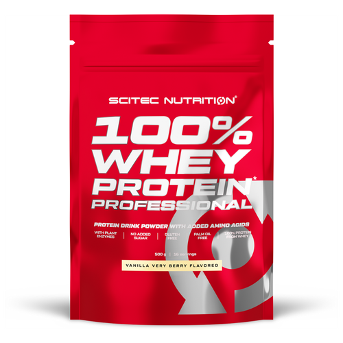 Протеин Scitec Nutrition 100% Whey Protein Professional, 500 гр., ваниль-ягода