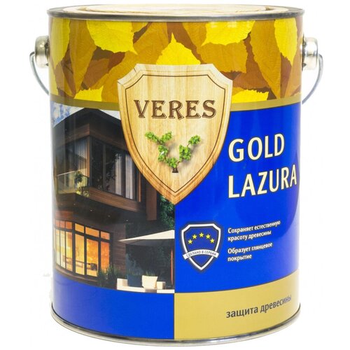 Декоративная пропитка для дерева Veres Gold Lazura №1, глянц