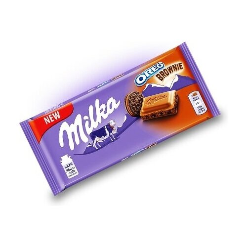 Шоколадная плитка Milka Oreo Brownie 100 грамм Упаковка 22 ш