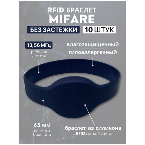 RFID браслет пропуск MIFARE 1K (неперезаписываемый) темно-си