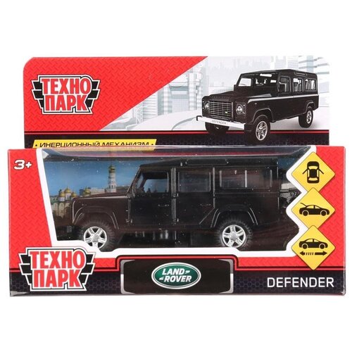 Внедорожник ТЕХНОПАРК Land Rover Defender (DEFENDER-BK/SL) 1:36, 12 см,