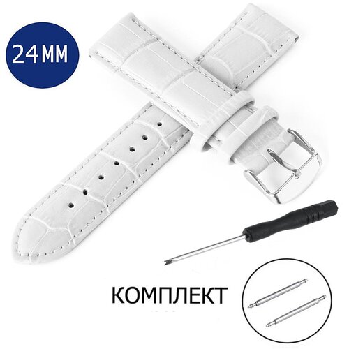 Ремешок AXIVER, фактура под рептилию, диаметр шпильки 1.5 мм, размер 24мм,
