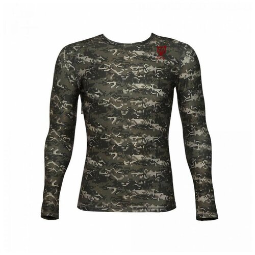Рашгард хоккейный Mad Guy Camo-Line JR пиксель/зел (120)